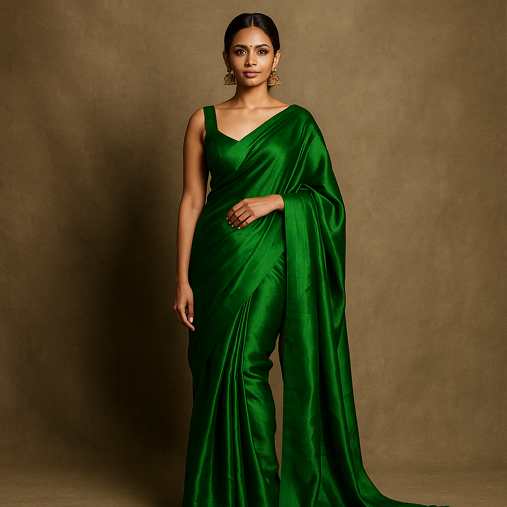 Elegant Tissue Saree with Subtle Shine and Tassel Detailing