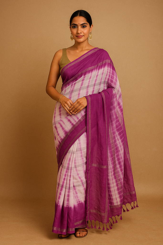 Women’s Soft Mul Cotton Saree |Tie-Dye Print | Lightweight Daily Wear