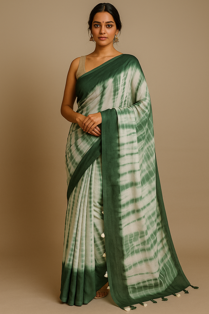 Women’s Soft Mul Cotton Saree |Tie-Dye Print | Lightweight Daily Wear