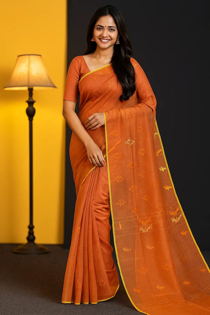 Meadow Glow" – Luxe Handwoven Jamdani Saree