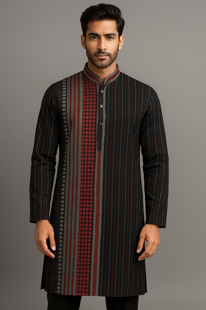 Kantha stitch cotton kurta