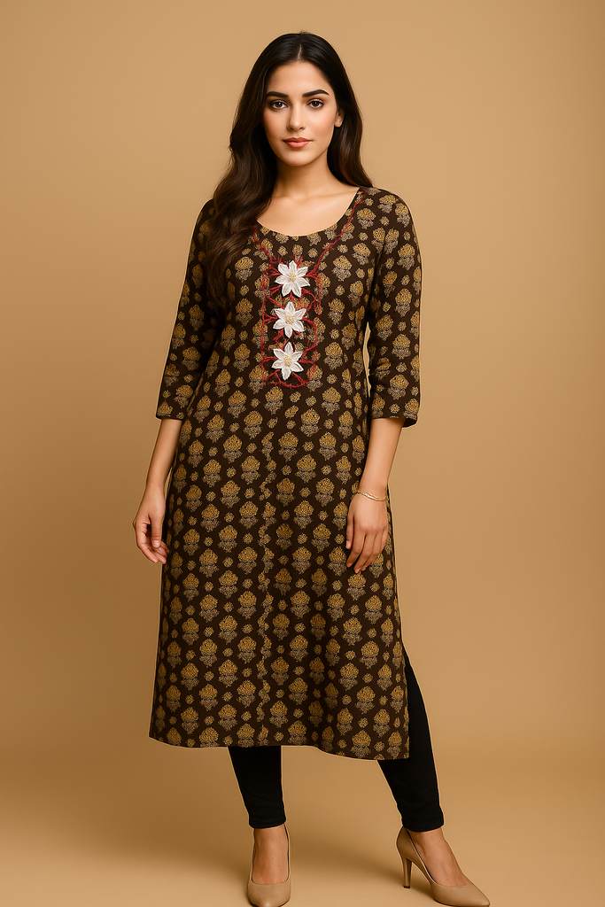 Cotton Printed Ajrak Kurti