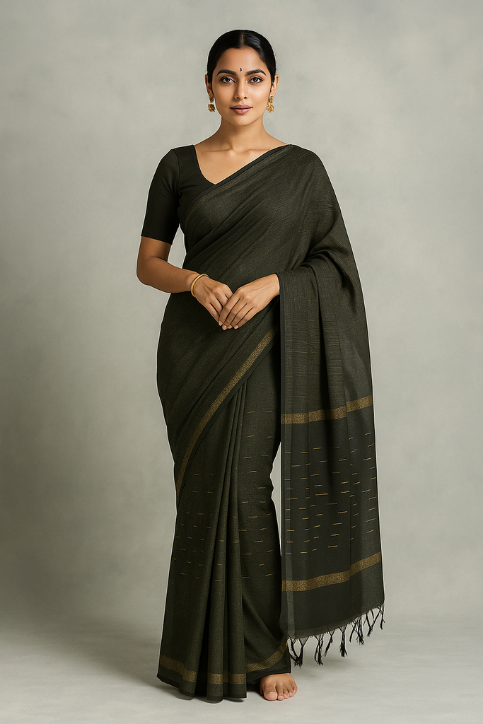 basowara saree with all over work