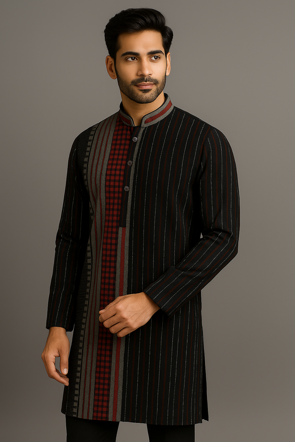 Kantha stitch cotton kurta