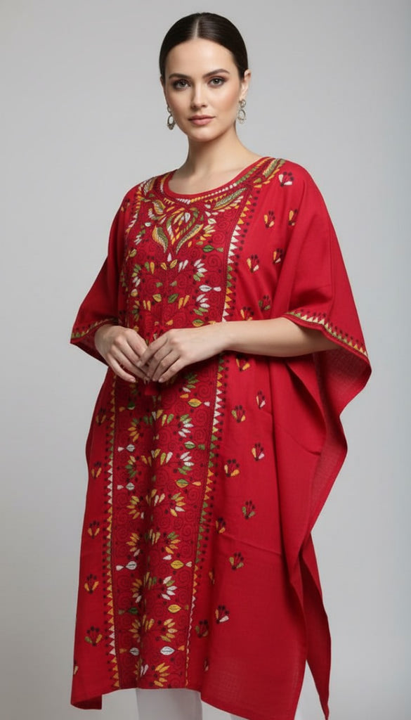 Kantha Stitch Kaftan Top – Free Size