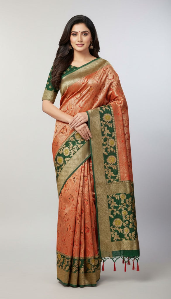 Semi Katan Benarasi Saree